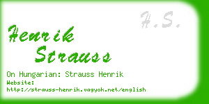 henrik strauss business card